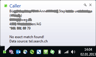 Screen shot Contact Lookup